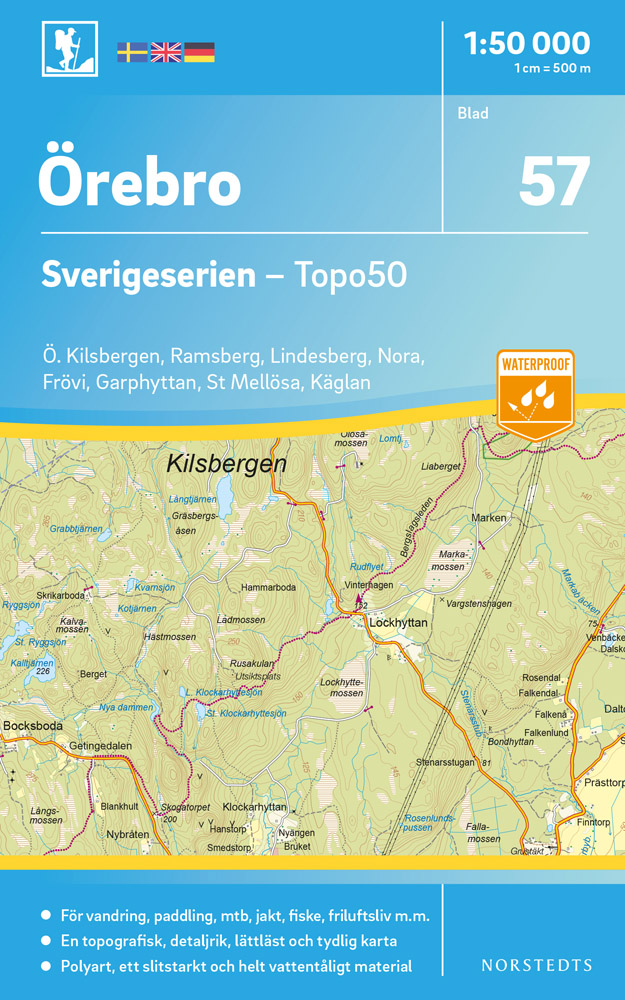 Online bestellen: Wandelkaart - Topografische kaart 57 Sverigeserien Örebro | Norstedts