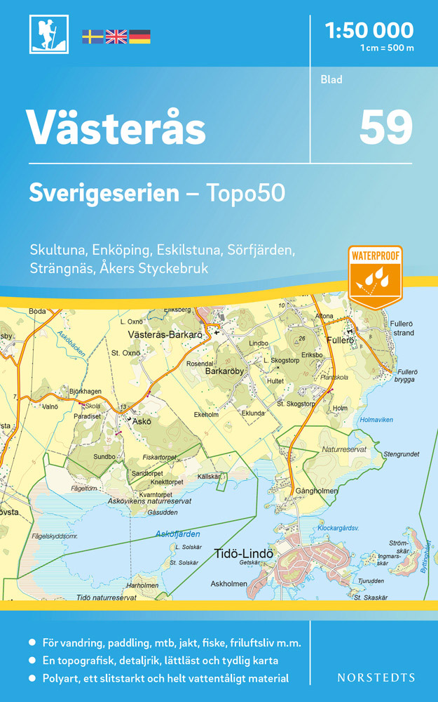 Online bestellen: Wandelkaart - Topografische kaart 59 Sverigeserien Västerås | Norstedts