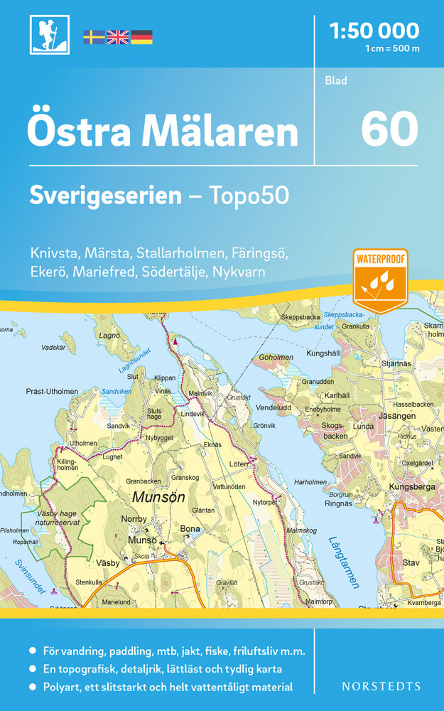 Online bestellen: Wandelkaart - Topografische kaart 60 Sverigeserien Östra Mälaren | Norstedts