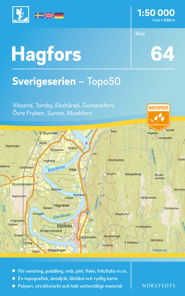 Online bestellen: Wandelkaart - Topografische kaart 64 Sverigeserien Hagfors | Norstedts