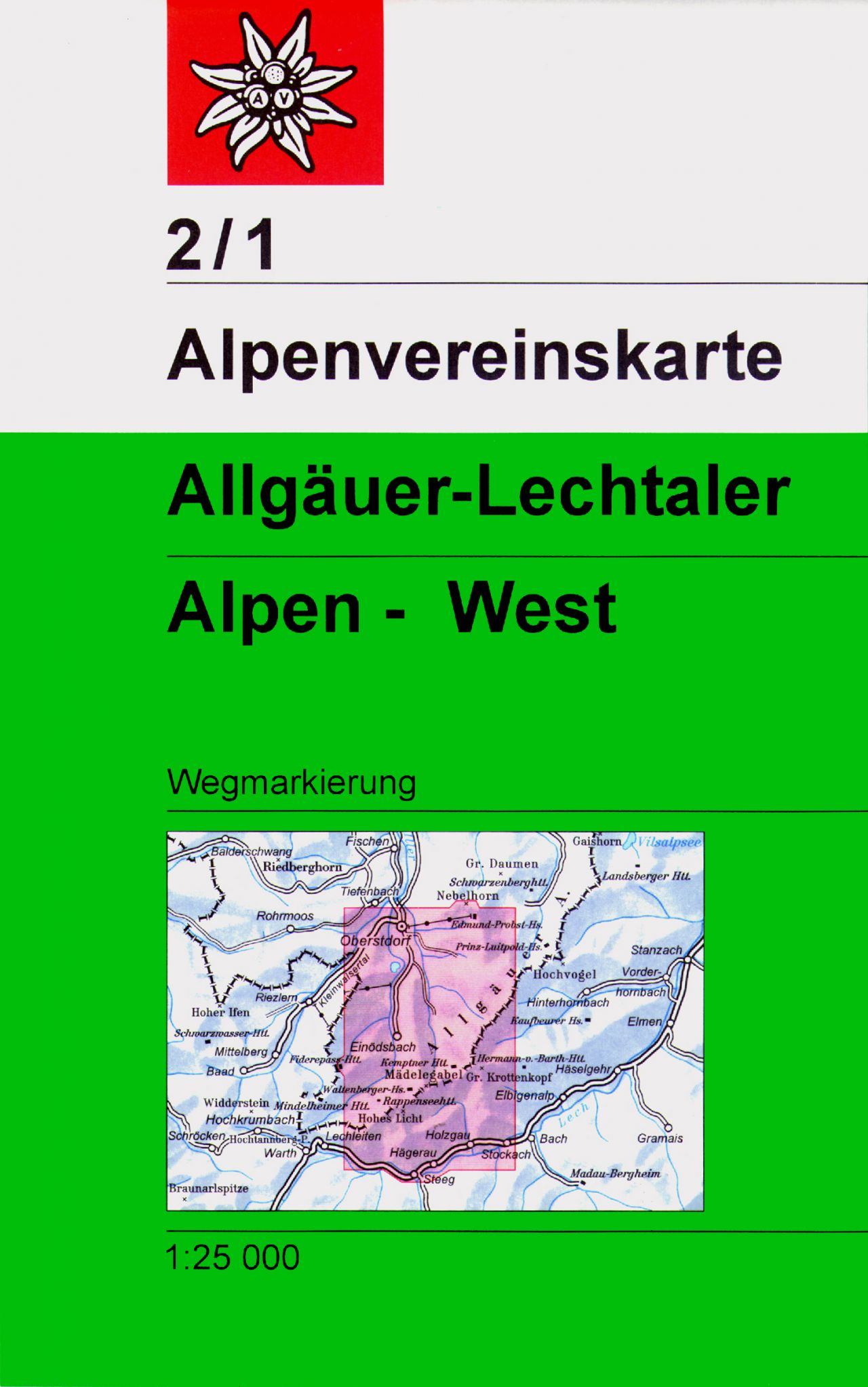 Online bestellen: Wandelkaart 02/1 Alpenvereinskarte Allgäuer-Lechtaler Alpen, West | Alpenverein