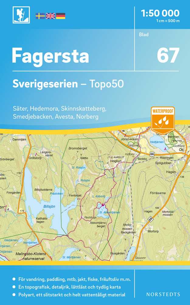 Online bestellen: Wandelkaart - Topografische kaart 67 Sverigeserien Fagersta | Norstedts
