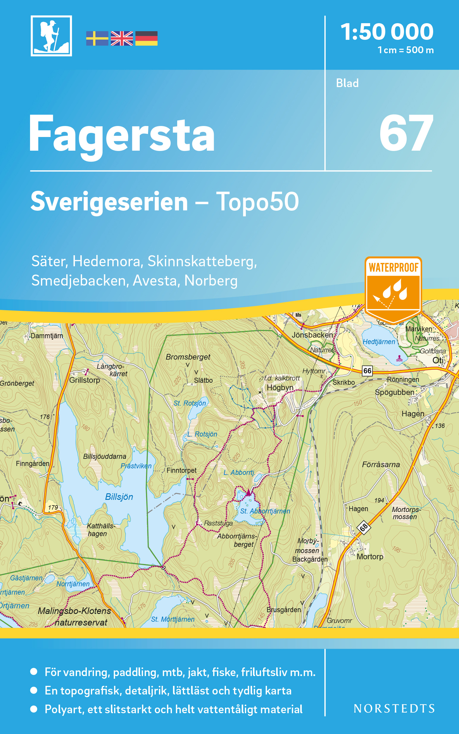 Wandelkaart - Topografische kaart 67 Sverigeserien Fagersta | Norstedt