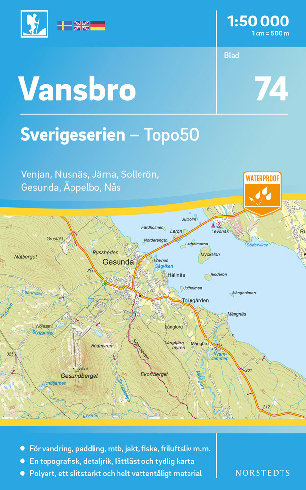 Online bestellen: Wandelkaart - Topografische kaart 74 Sverigeserien Vansbro | Norstedts