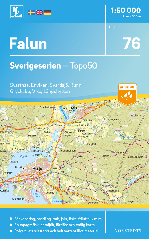 Online bestellen: Wandelkaart - Topografische kaart 76 Sverigeserien Falun | Norstedts