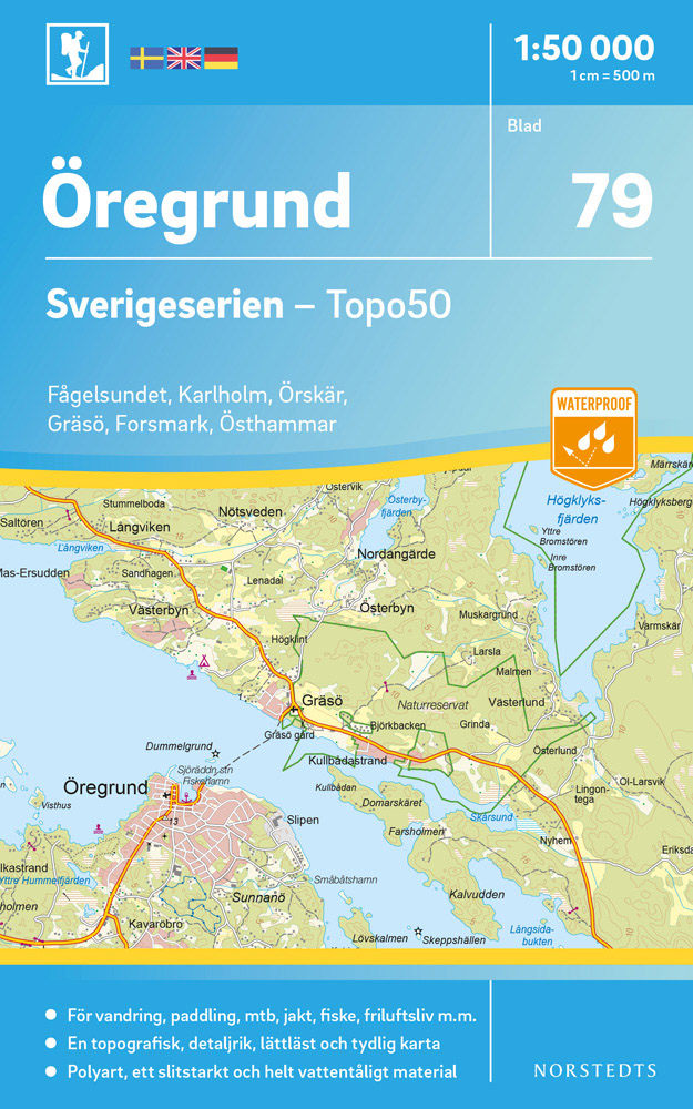Online bestellen: Wandelkaart - Topografische kaart 79 Sverigeserien Öregrund | Norstedts