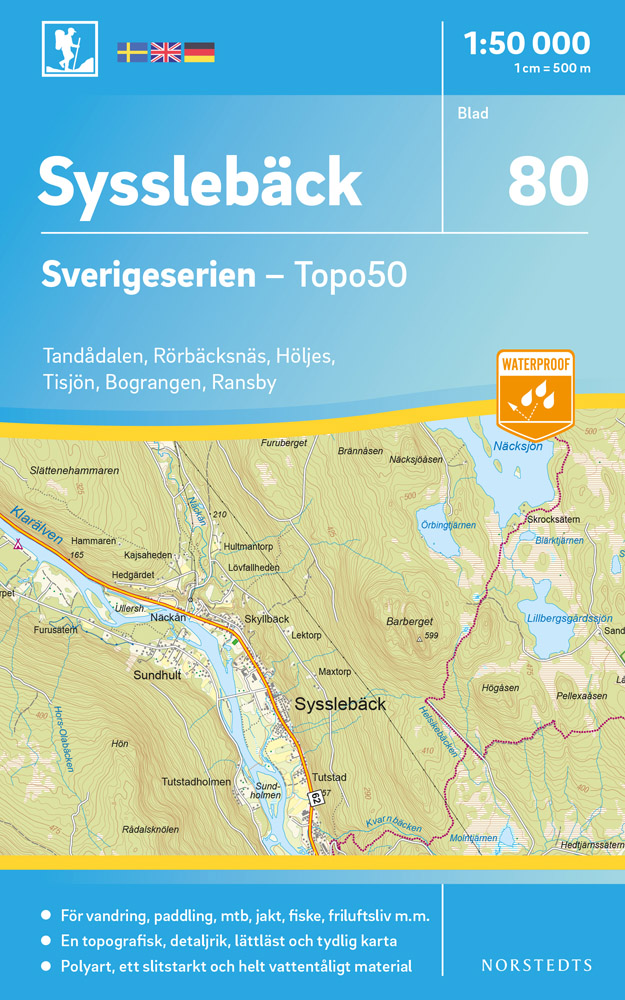 Online bestellen: Wandelkaart - Topografische kaart 80 Sverigeserien Sysslebäck | Norstedts