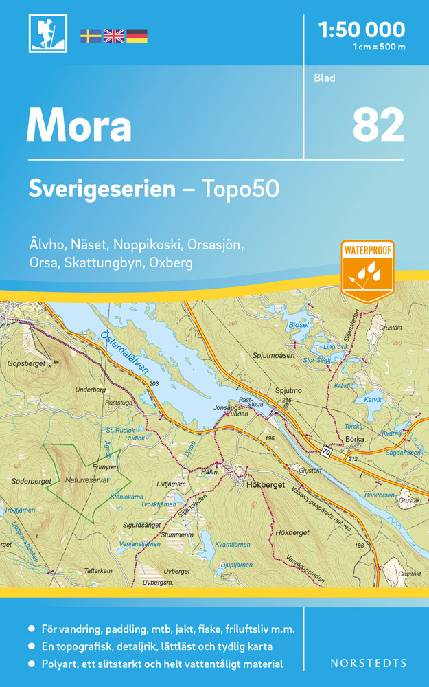 Online bestellen: Wandelkaart - Topografische kaart 82 Sverigeserien Mora | Norstedts