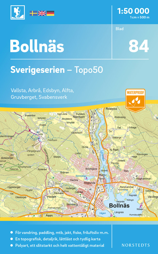 Online bestellen: Wandelkaart - Topografische kaart 84 Sverigeserien Bollnäs | Norstedts