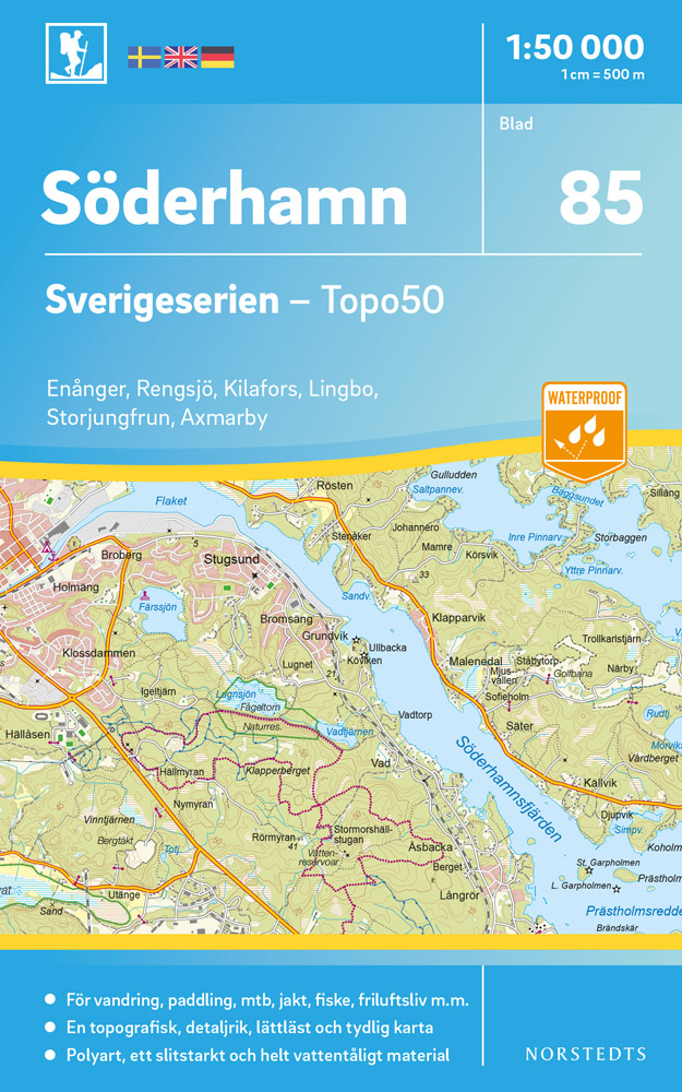 Online bestellen: Wandelkaart - Topografische kaart 85 Sverigeserien Söderhamn | Norstedts