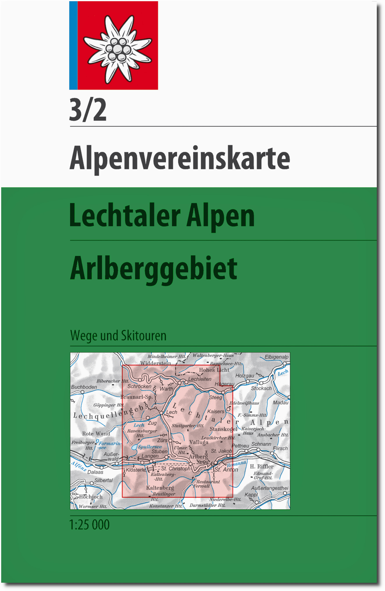 Wandelkaart 3/2 Alpenvereinskarte Lechtaler Alpen, Arlberggebiet | Alp
