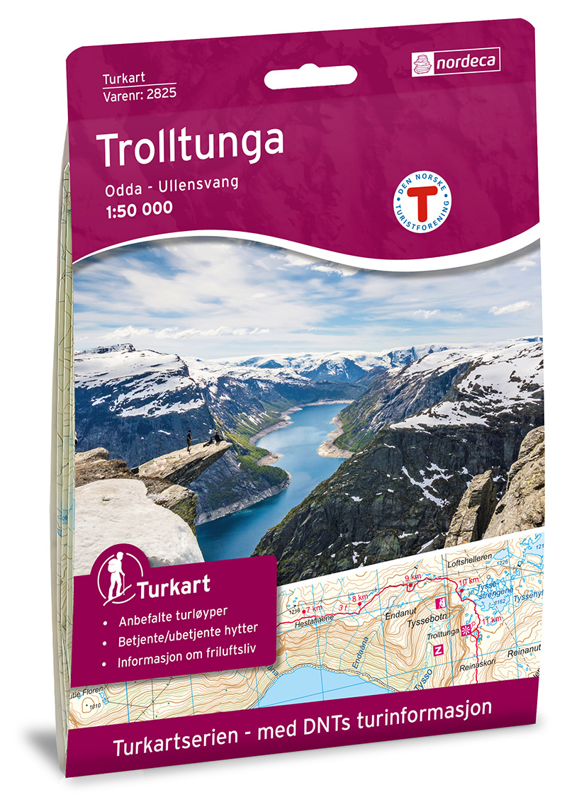 Online bestellen: Wandelkaart 2825 Turkart Trolltunga | Nordeca