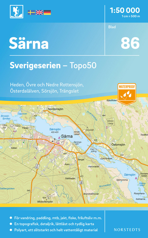 Online bestellen: Wandelkaart - Topografische kaart 86 Sverigeserien Särna | Norstedts