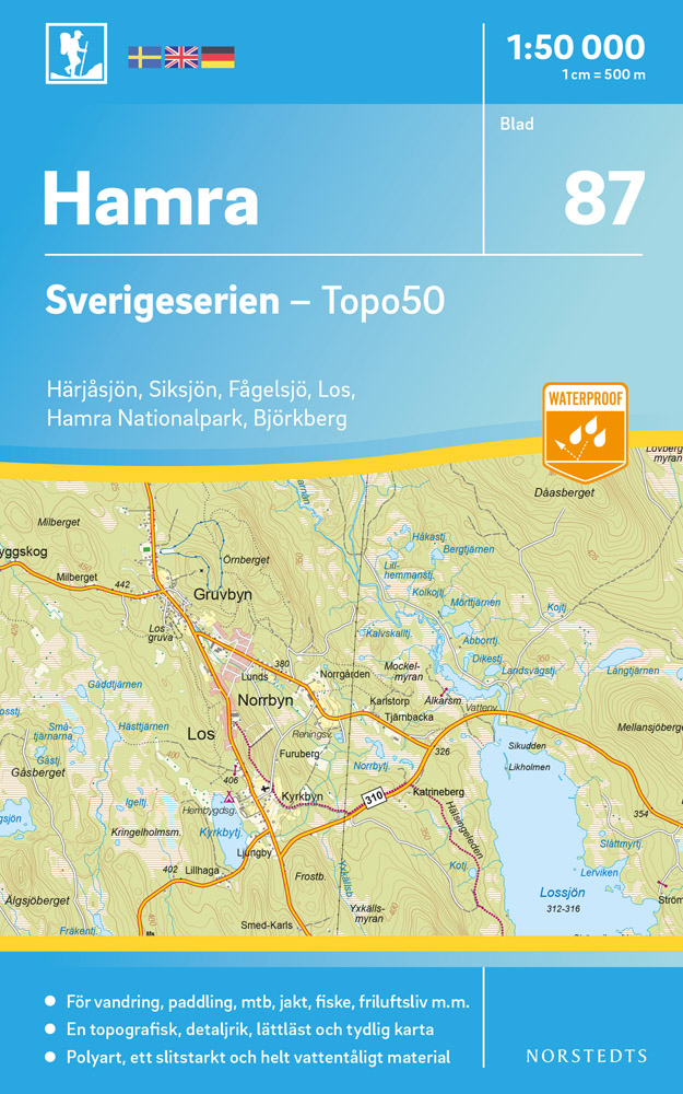 Online bestellen: Wandelkaart - Topografische kaart 87 Sverigeserien Hamra | Norstedts