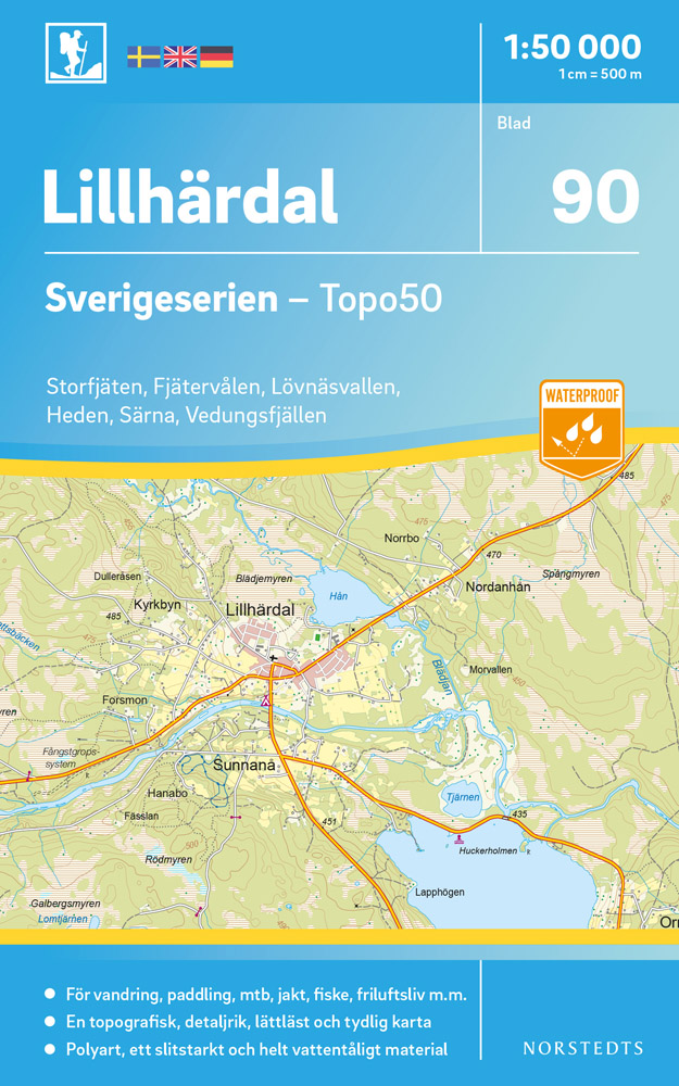 Online bestellen: Wandelkaart - Topografische kaart 90 Sverigeserien Lillhärdal | Norstedts