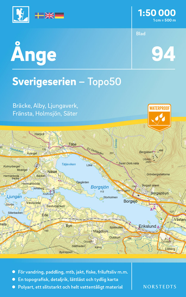 Online bestellen: Wandelkaart - Topografische kaart 94 Sverigeserien Ånge | Norstedts