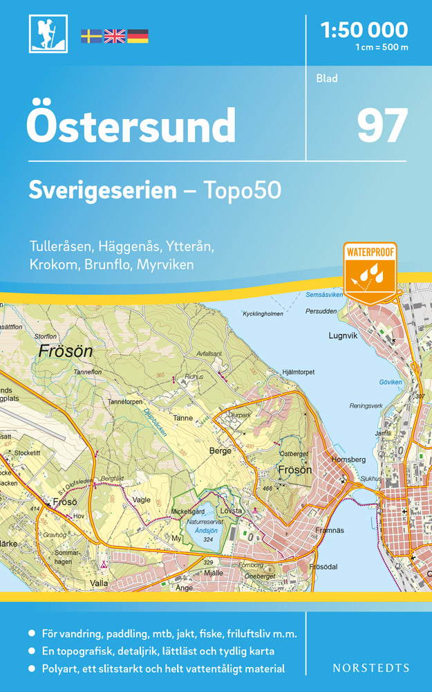 Online bestellen: Wandelkaart - Topografische kaart 97 Sverigeserien Östersund | Norstedts
