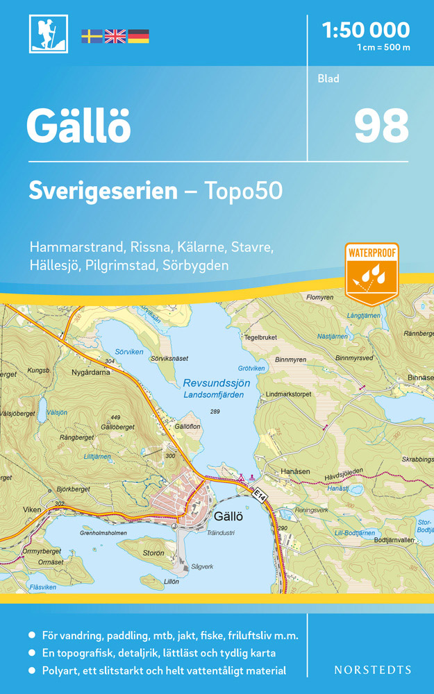 Online bestellen: Wandelkaart - Topografische kaart 98 Sverigeserien Gällö | Norstedts