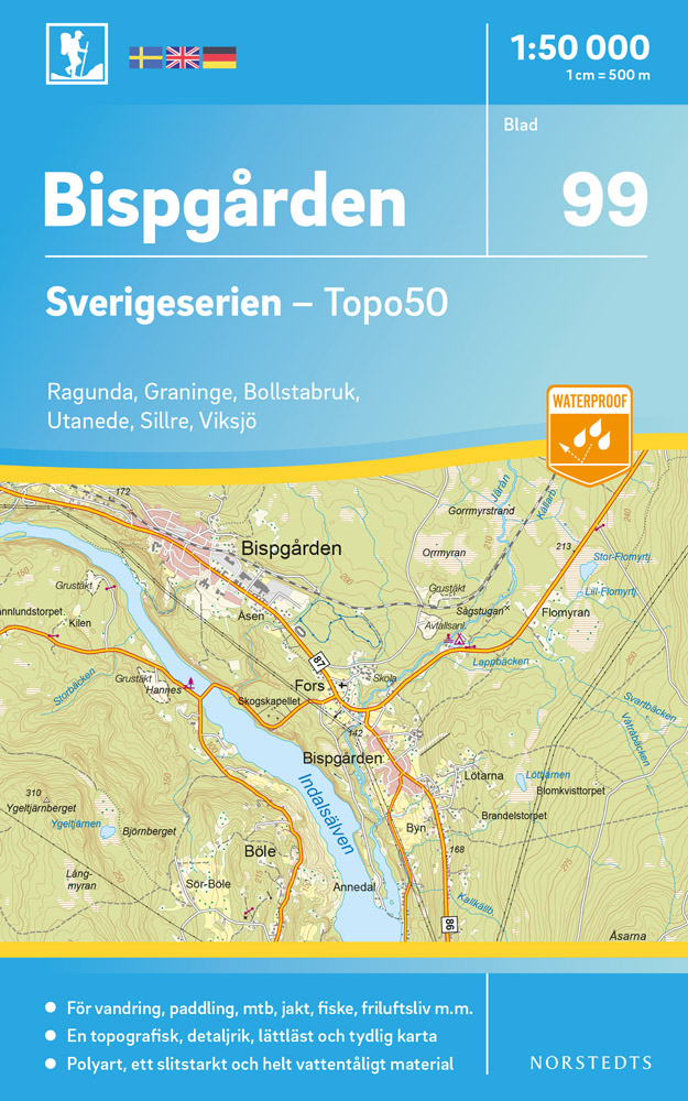 Online bestellen: Wandelkaart - Topografische kaart 99 Sverigeserien Bispgården | Norstedts