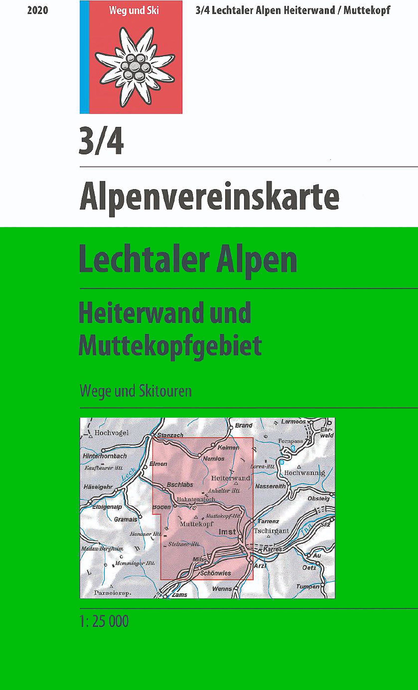 Online bestellen: Wandelkaart 03/4 Alpenvereinskarte Lechtaler Alpen | Alpenverein