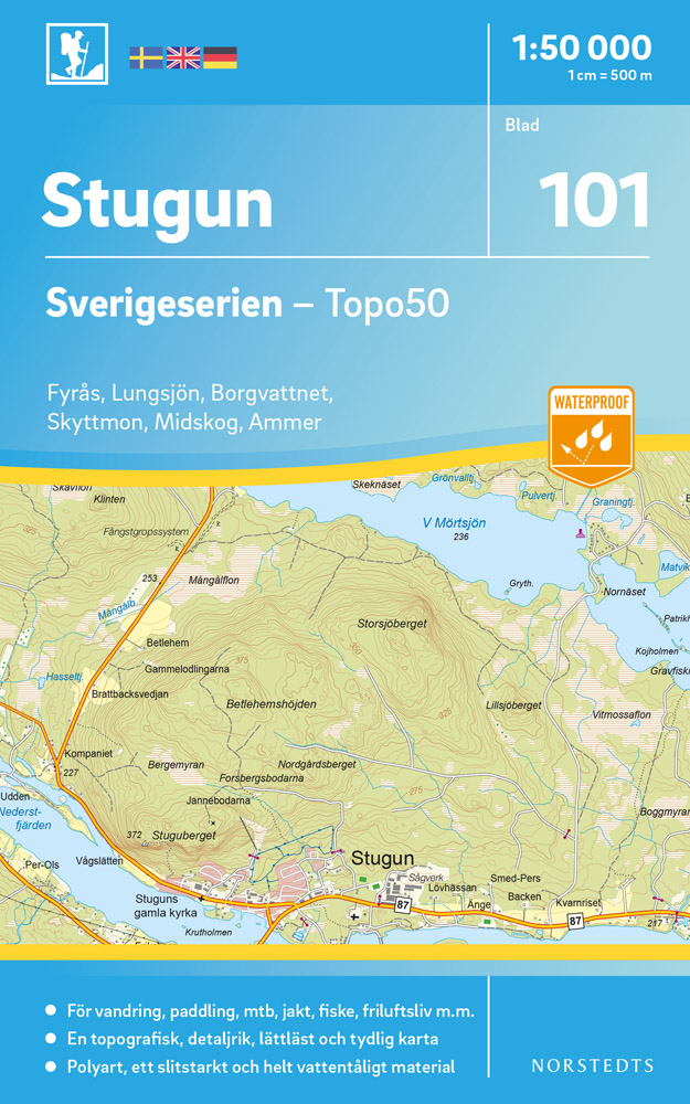 Online bestellen: Wandelkaart - Topografische kaart 101 Sverigeserien Stugun | Norstedts