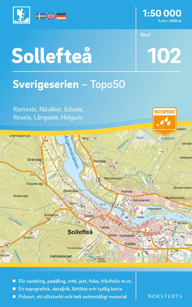 Online bestellen: Wandelkaart - Topografische kaart 102 Sverigeserien Sollefteå | Norstedts