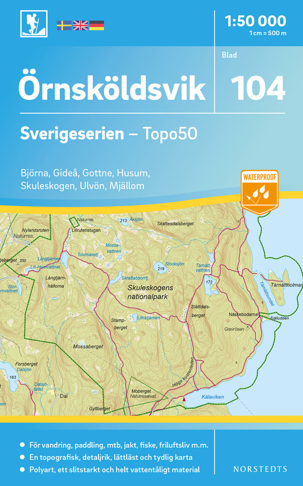 Online bestellen: Wandelkaart - Topografische kaart 104 Sverigeserien Örnsköldsvik | Norstedts