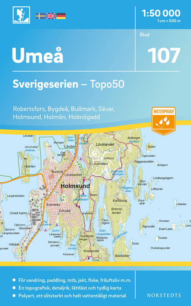 Online bestellen: Wandelkaart - Topografische kaart 107 Sverigeserien Umeå | Norstedts