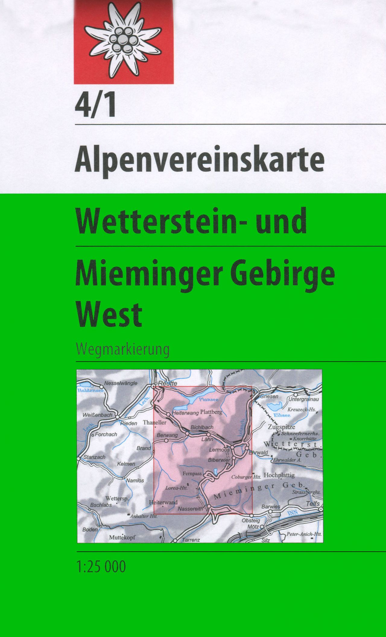 Online bestellen: Wandelkaart 04/1 Alpenvereinskarte Wetterstein und Mieminger Gebirge - West | Alpenverein