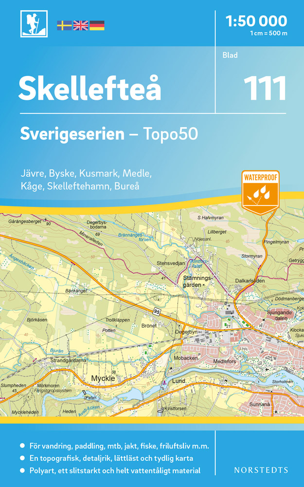Online bestellen: Wandelkaart - Topografische kaart 111 Sverigeserien Skellefteå | Norstedts