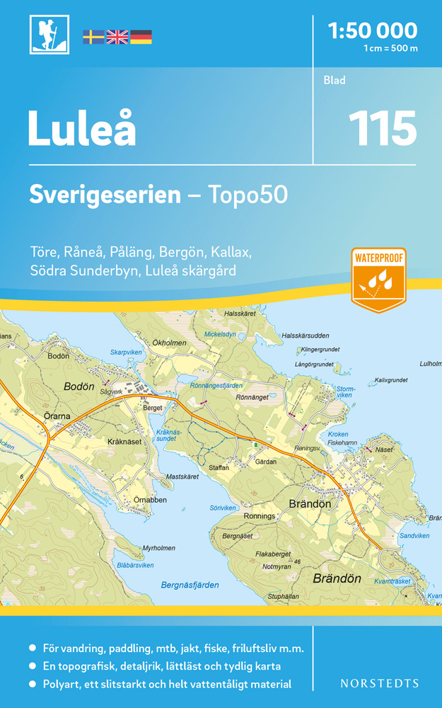 Online bestellen: Wandelkaart - Topografische kaart 115 Sverigeserien Luleå | Norstedts