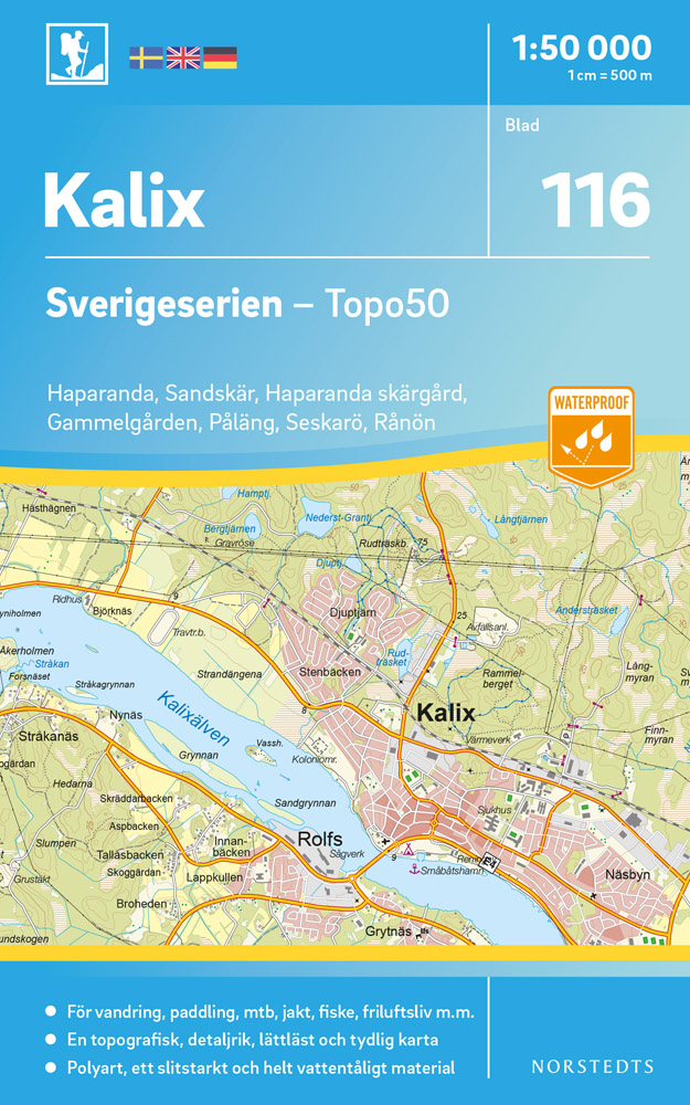 Online bestellen: Wandelkaart - Topografische kaart 116 Sverigeserien Kalix | Norstedts