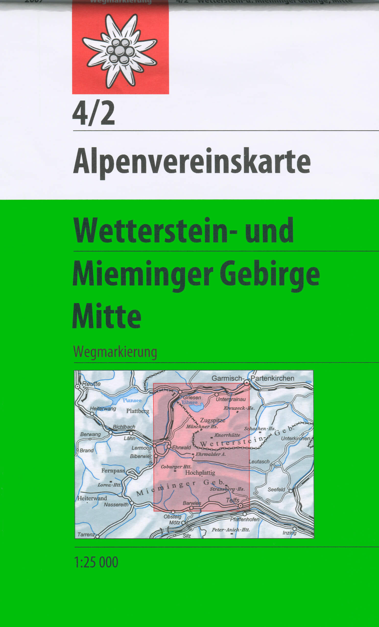 Online bestellen: Wandelkaart 04/2 Alpenvereinskarte Wetterstein und Mieminger Gebirge - Mitte | Alpenverein