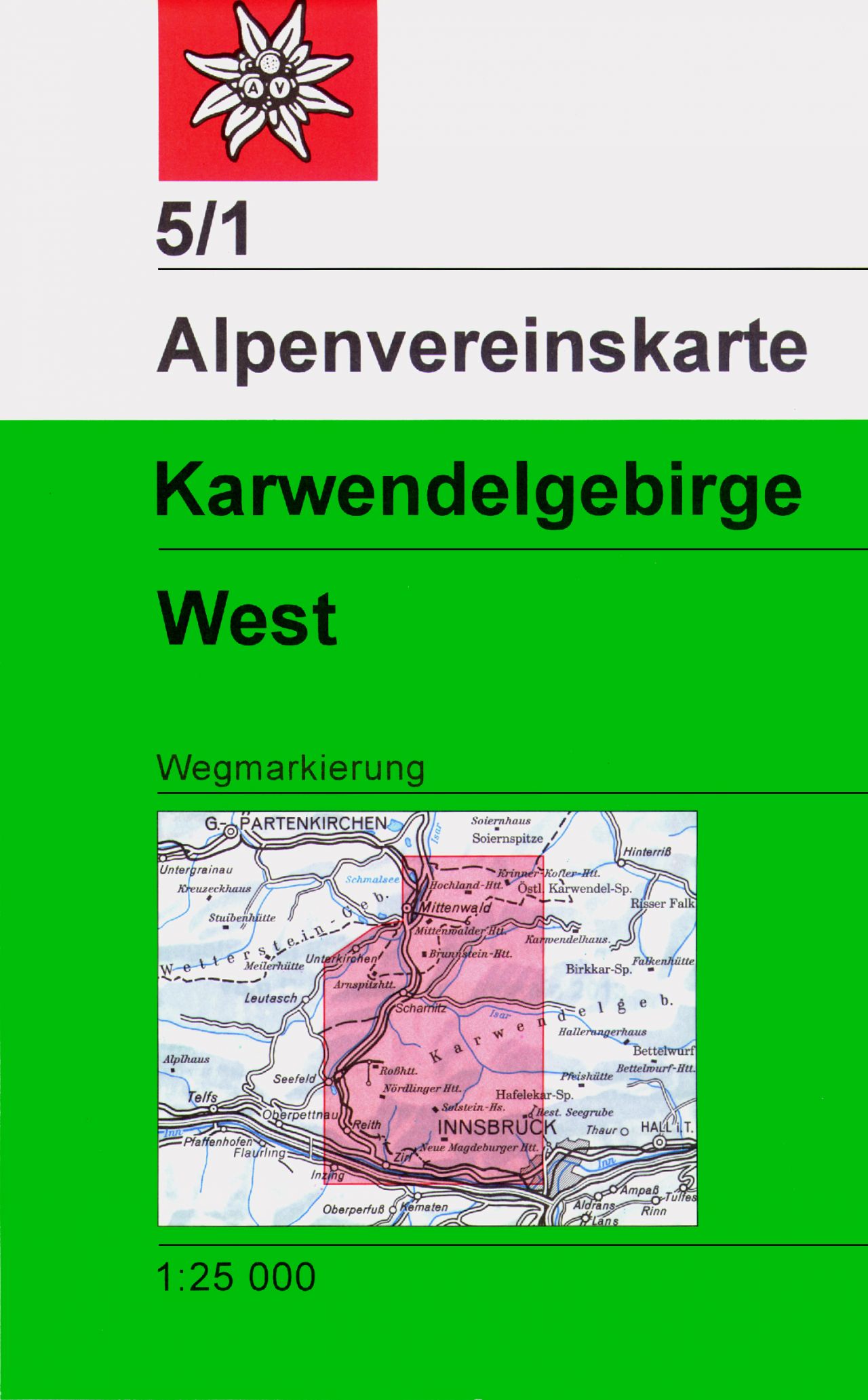 Online bestellen: Wandelkaart 05/1 Alpenvereinskarte Karwendelgebirge - West | Alpenverein