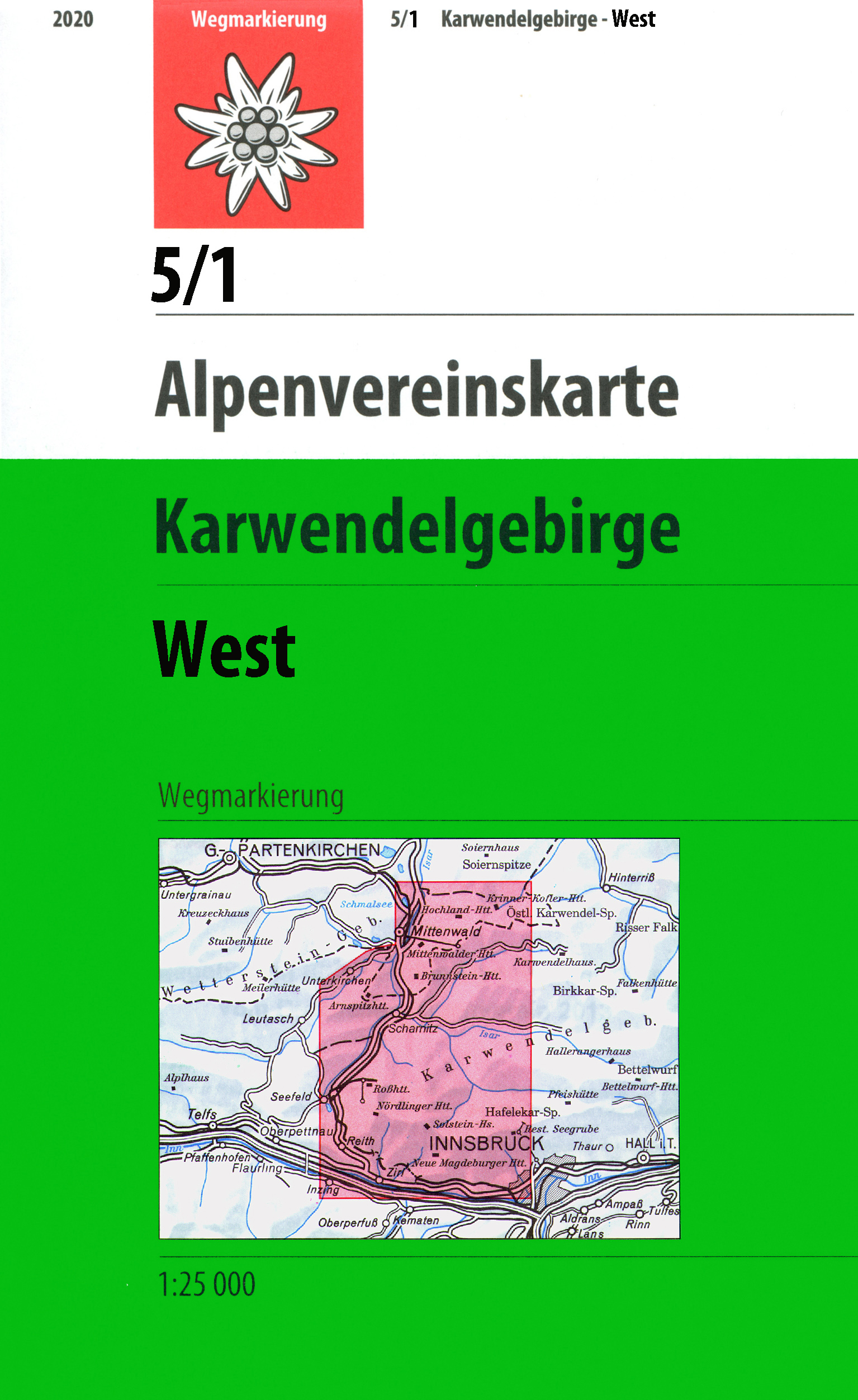 Wandelkaart 5/1 Alpenvereinskarte Karwendelgebirge - West | Alpenverei
