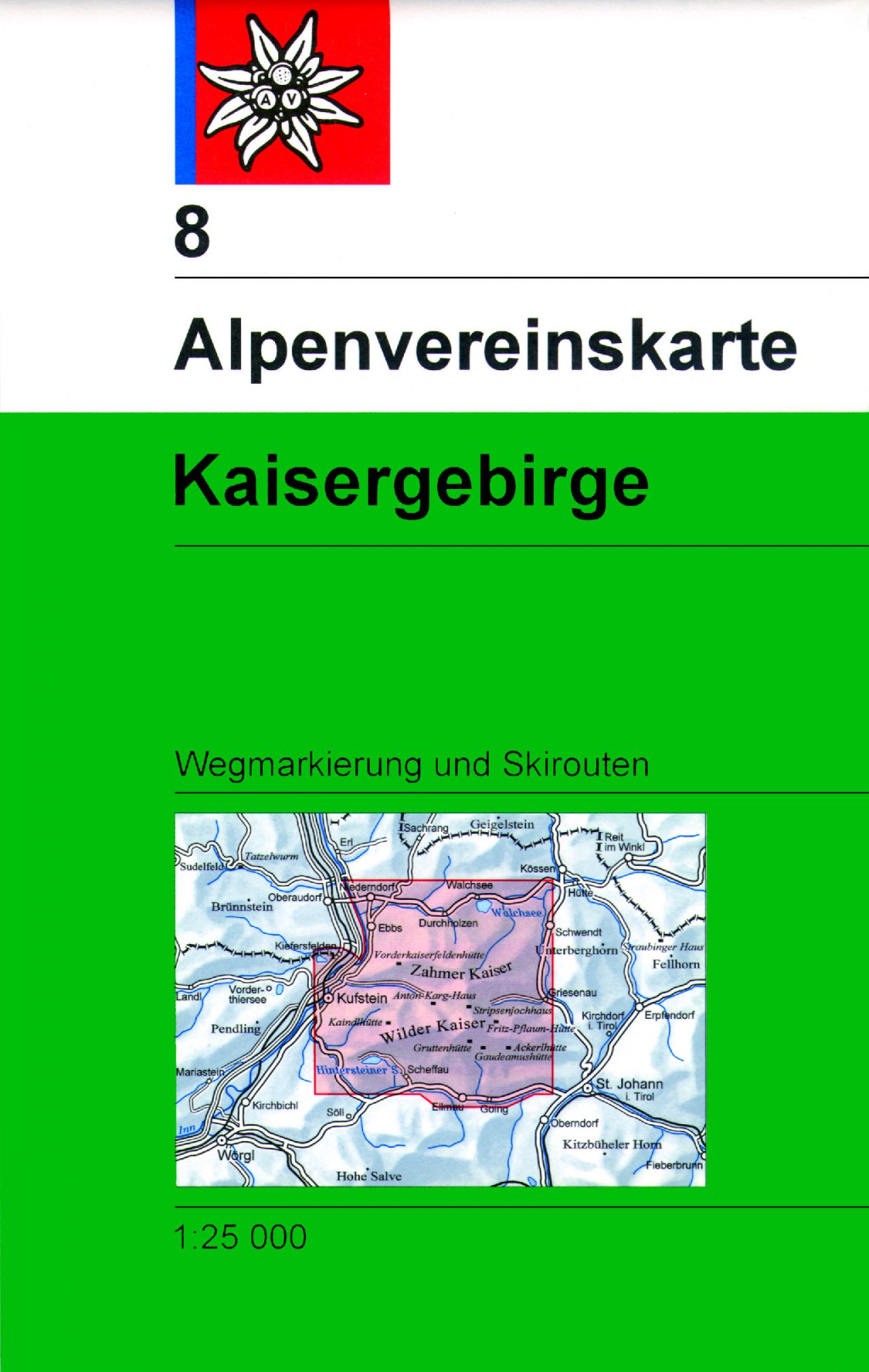 Online bestellen: Wandelkaart 08 Alpenvereinskarte Kaisergebirge | Alpenverein