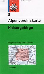 Alpenvereinskarte 8 Kaisergebirge - wandelkaart Oostenrijk |