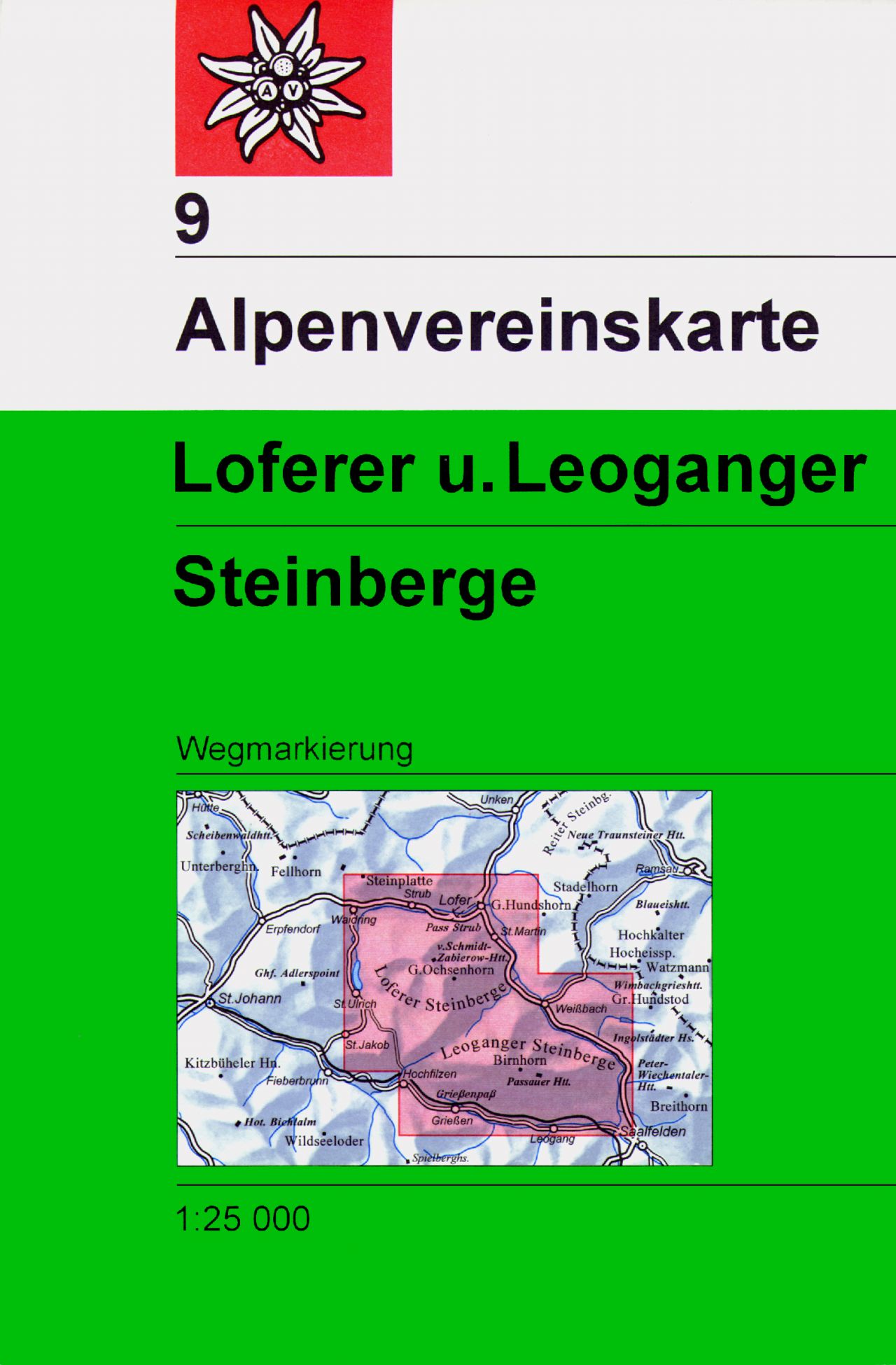 Online bestellen: Wandelkaart 09 Alpenvereinskarte Loferer und Leoganger Steinberge | Alpenverein