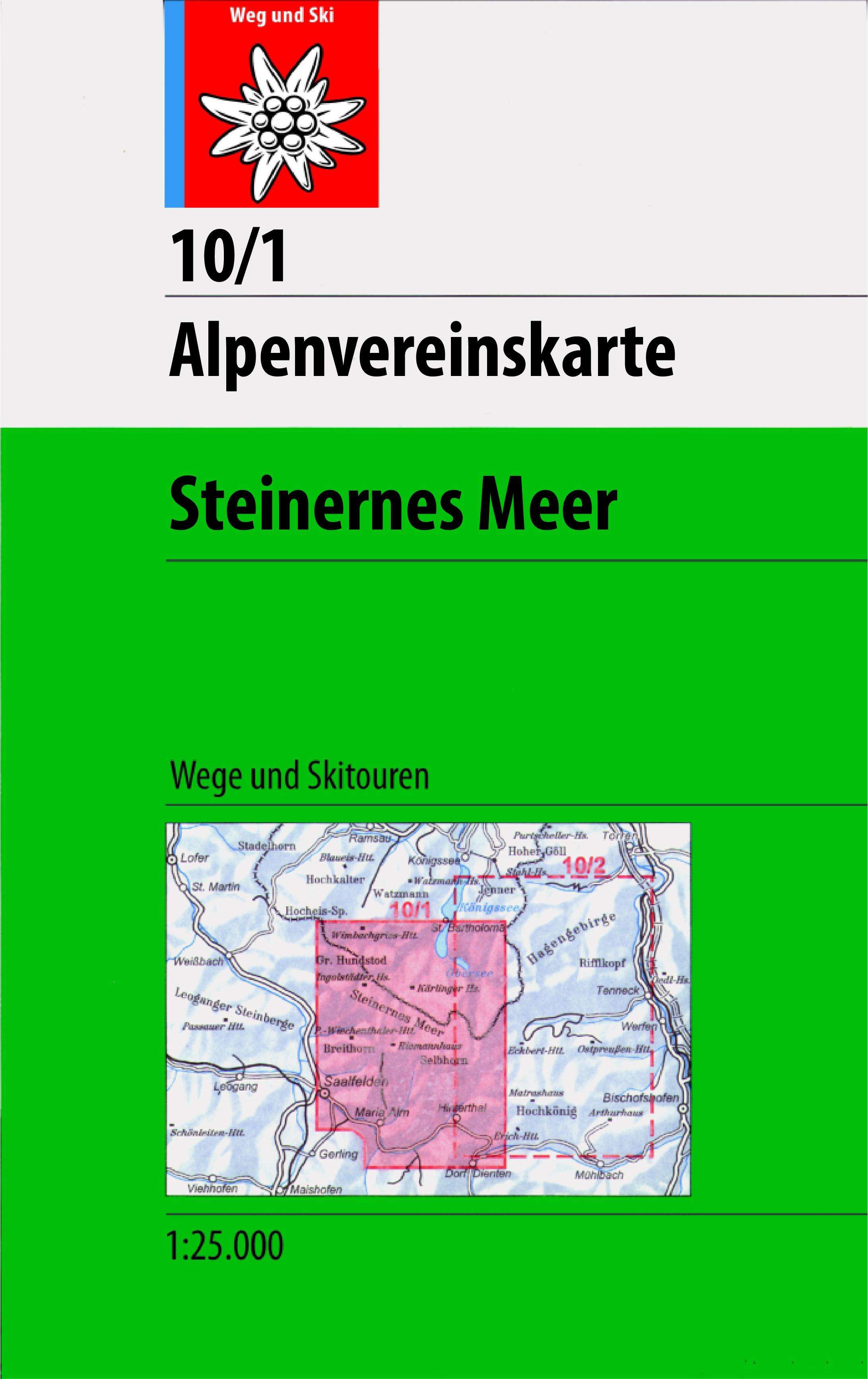 Online bestellen: Wandelkaart 10/1 Alpenvereinskarte Steinernes Meer | Alpenverein