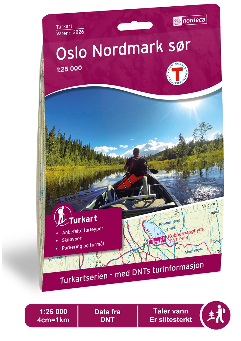 Online bestellen: Wandelkaart 2826 Turkart Oslo Nordmark Sør | Nordeca