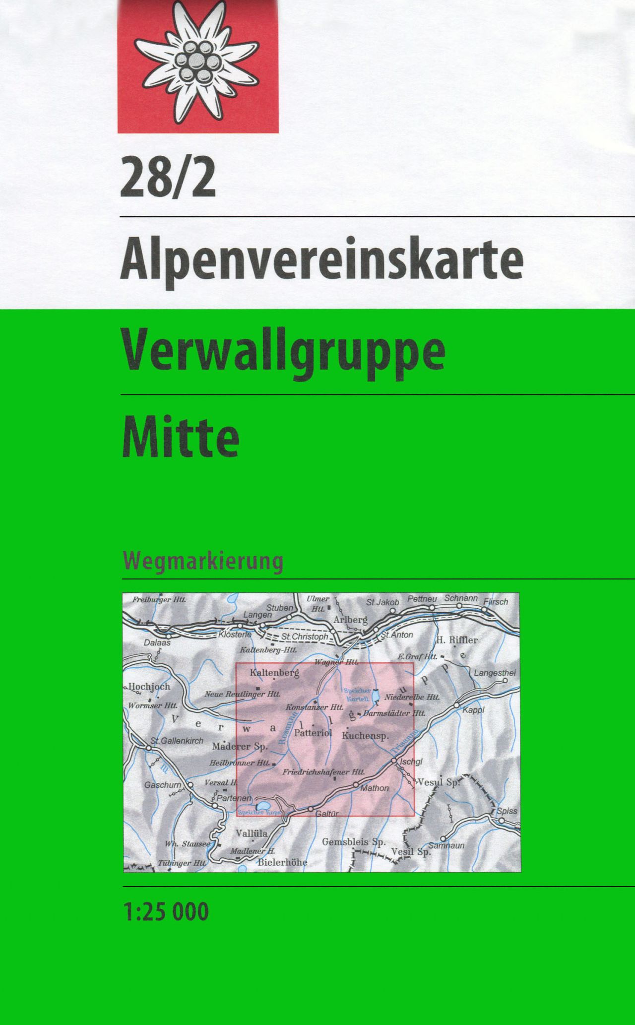 Online bestellen: Wandelkaart 28/2 Alpenvereinskarte Verwallgruppe - Mitte | Alpenverein