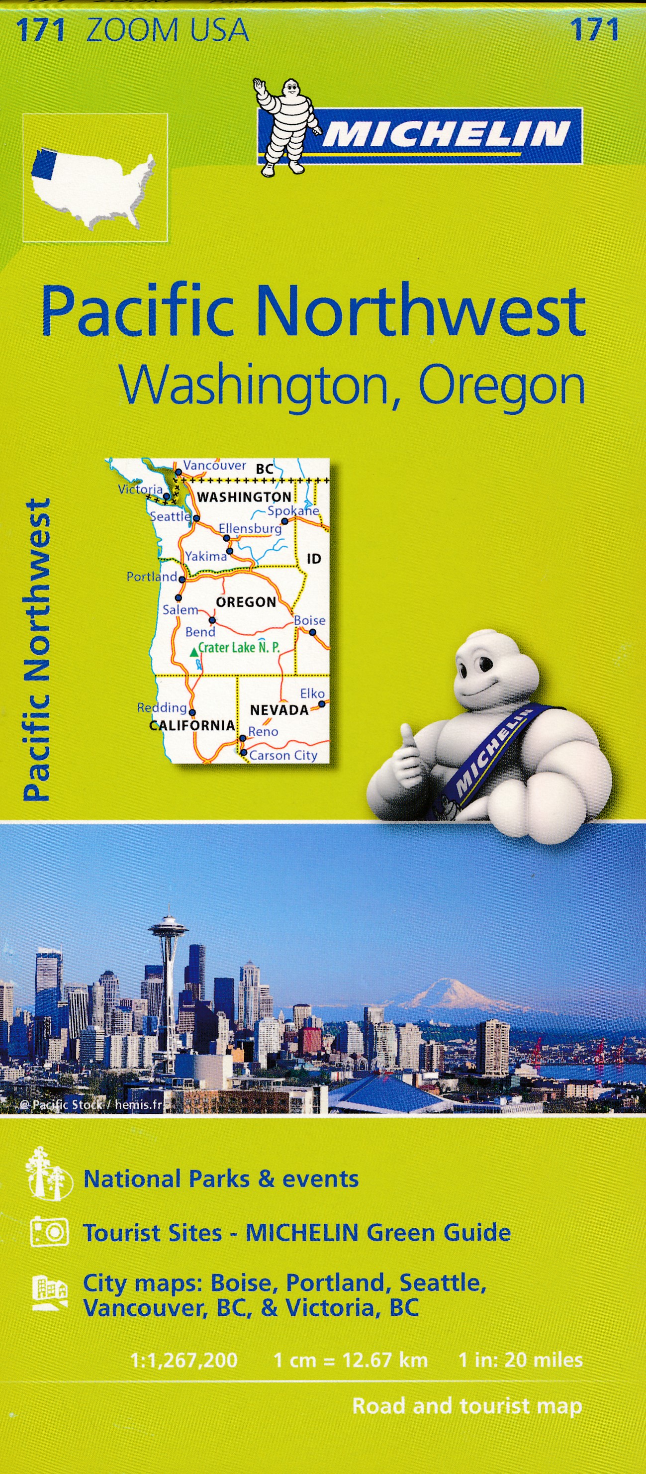 Online bestellen: Wegenkaart - landkaart 171 Pacific Northwest - Washington Oregon | Michelin