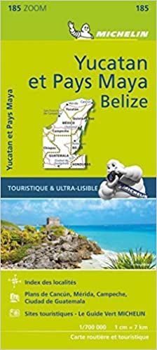 Online bestellen: Wegenkaart - landkaart 185 Yucatan en land van de Maya's - Belize | Michelin