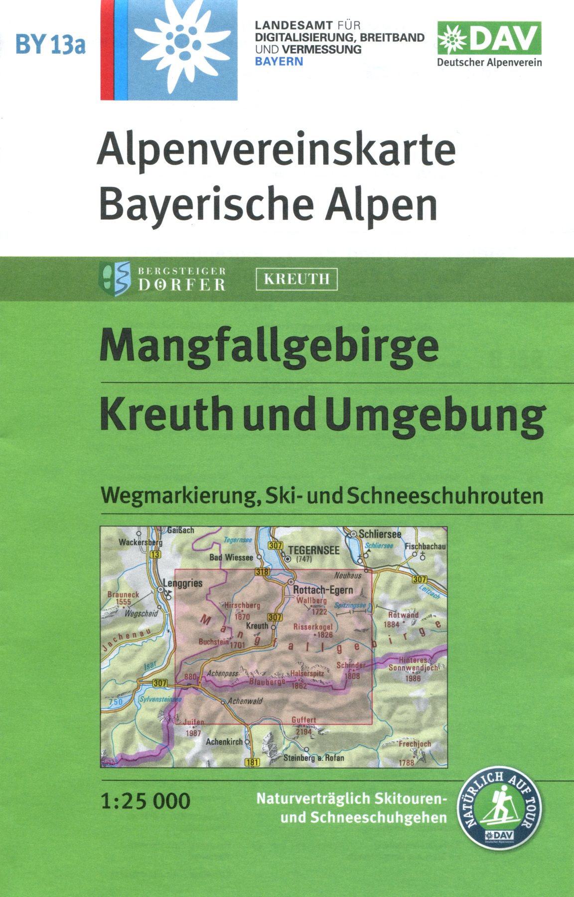 Online bestellen: Wandelkaart BY13a Alpenvereinskarte Mangfallgebirge, Kreuth und Umgebung | Alpenverein
