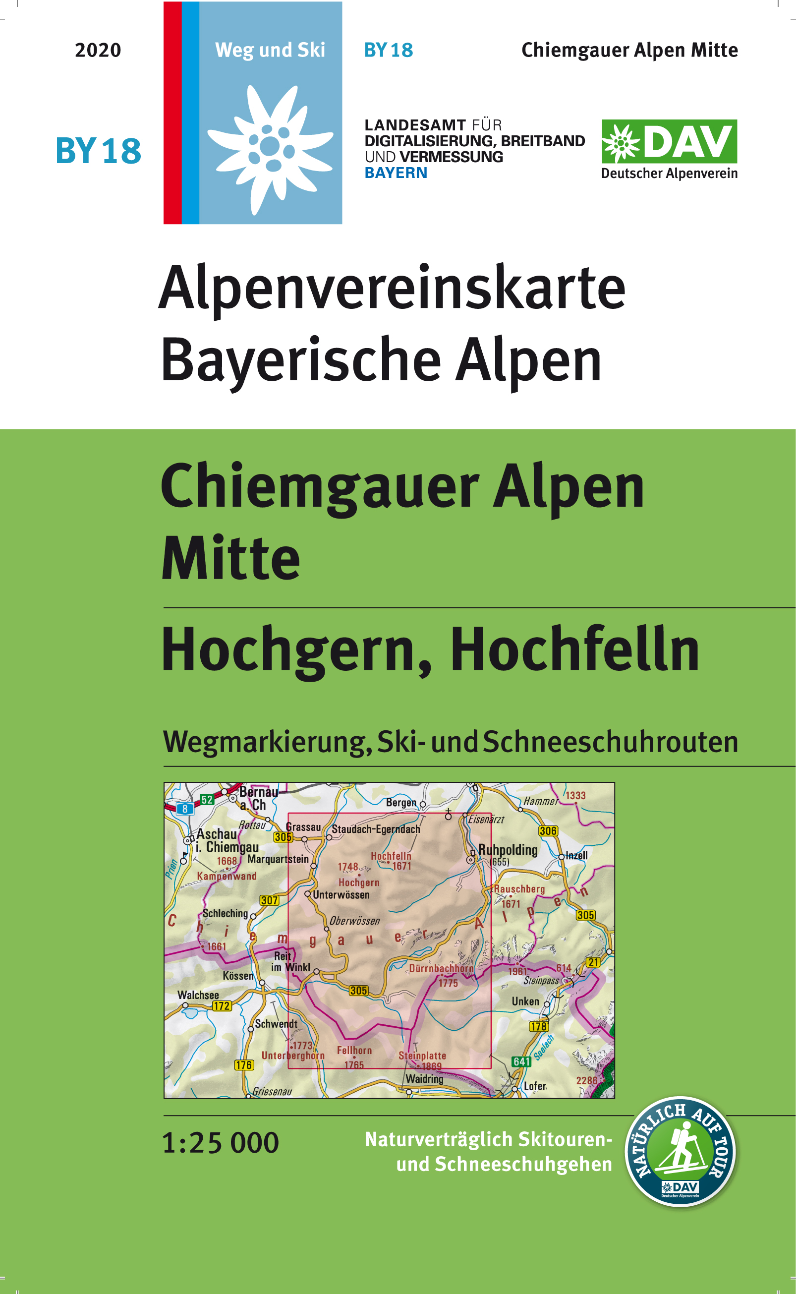 Online bestellen: Wandelkaart BY18 Alpenvereinskarte Chiemgauer Alpen Mitte - Hochgern - Hochfelln | Alpenverein