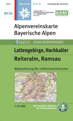 Online bestellen: Wandelkaart BY20 Alpenvereinskarte Lattengebirge - Reiteralm - Ramsau | Alpenverein