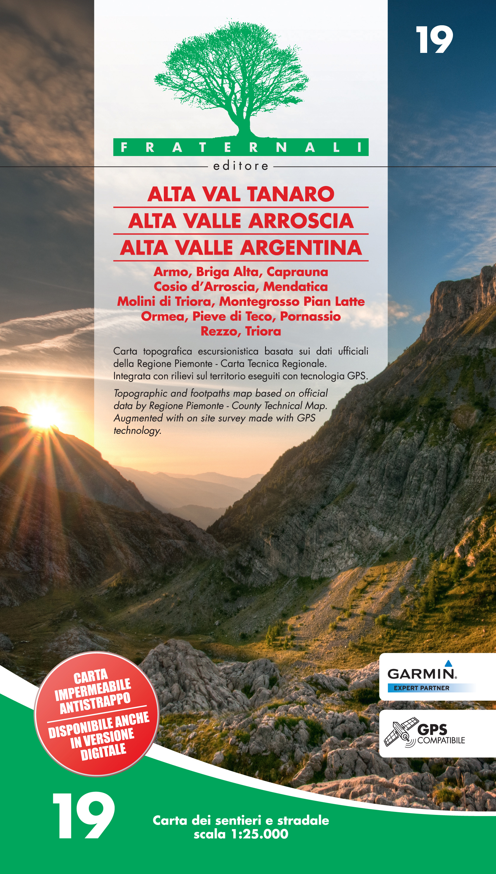 Wandelkaart 19 Alta Val Tanaro, Alta Valle Arroscia, Alta Valle Argent