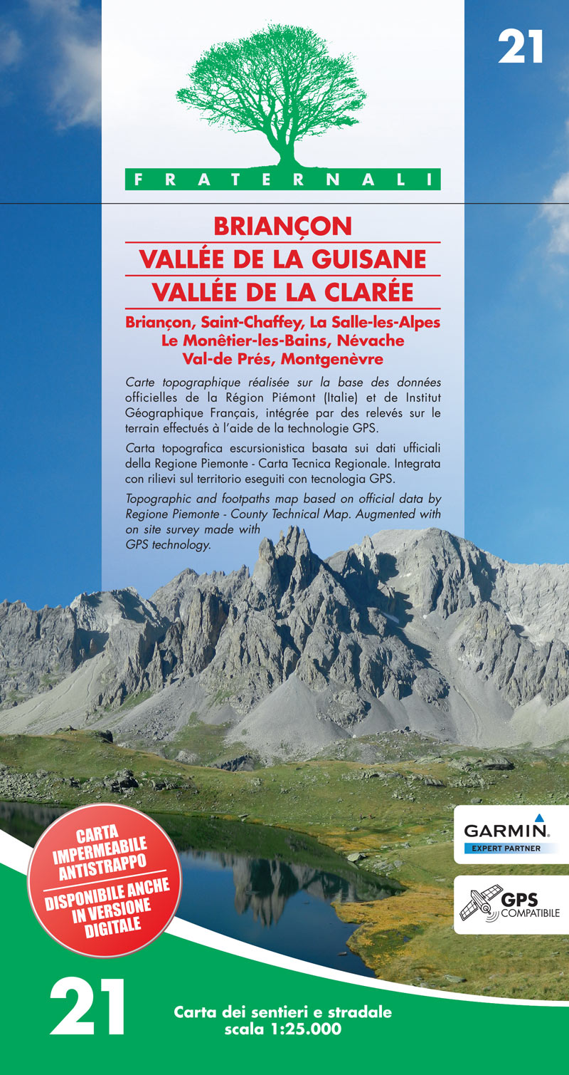 Online bestellen: Wandelkaart 21 Briançon, Vallee de la Guisane, Vallee de la Claree | Fraternali Editore