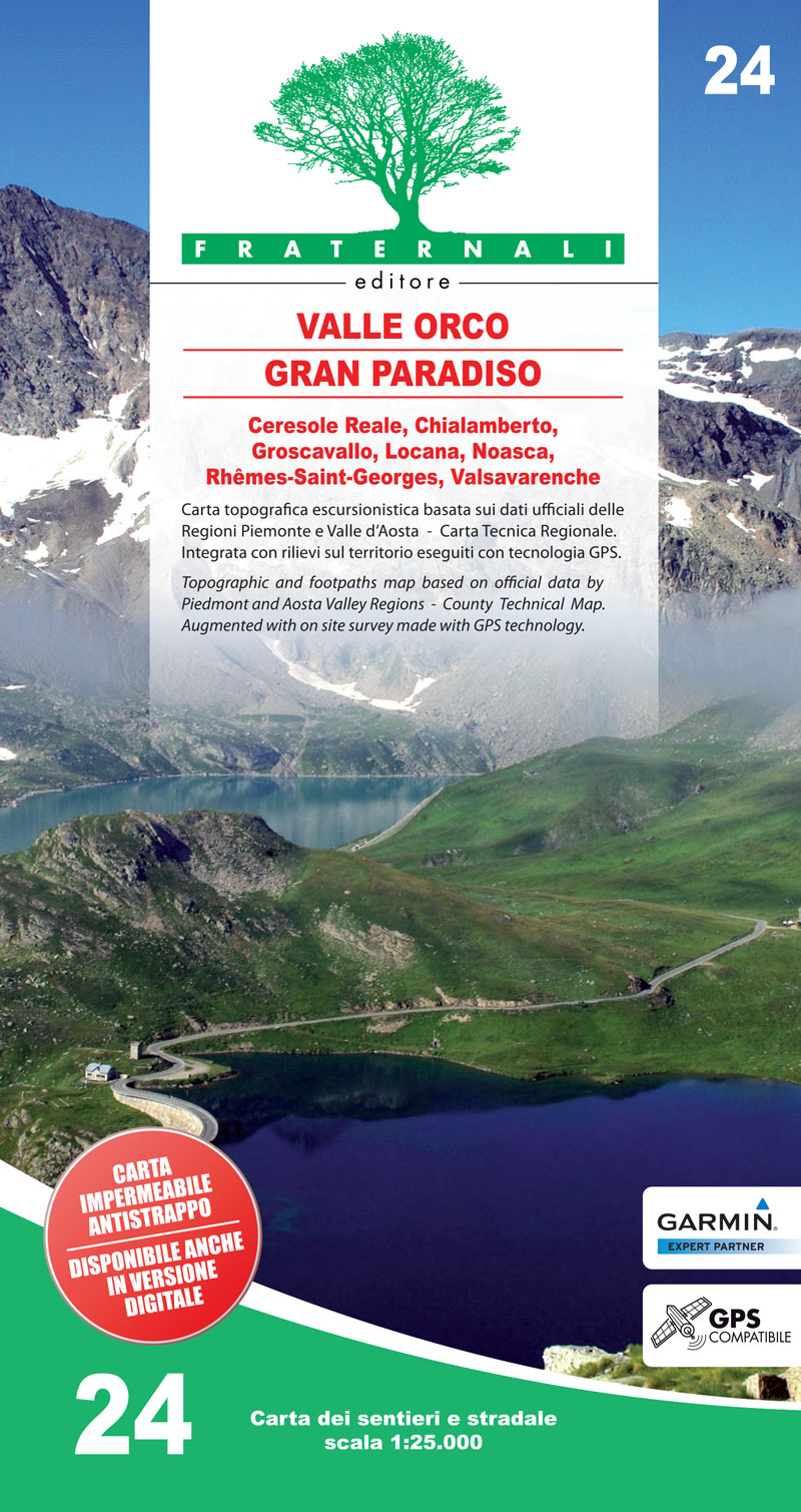 Online bestellen: Wandelkaart 24 Valle Orco, Gran Paradiso | Fraternali Editore