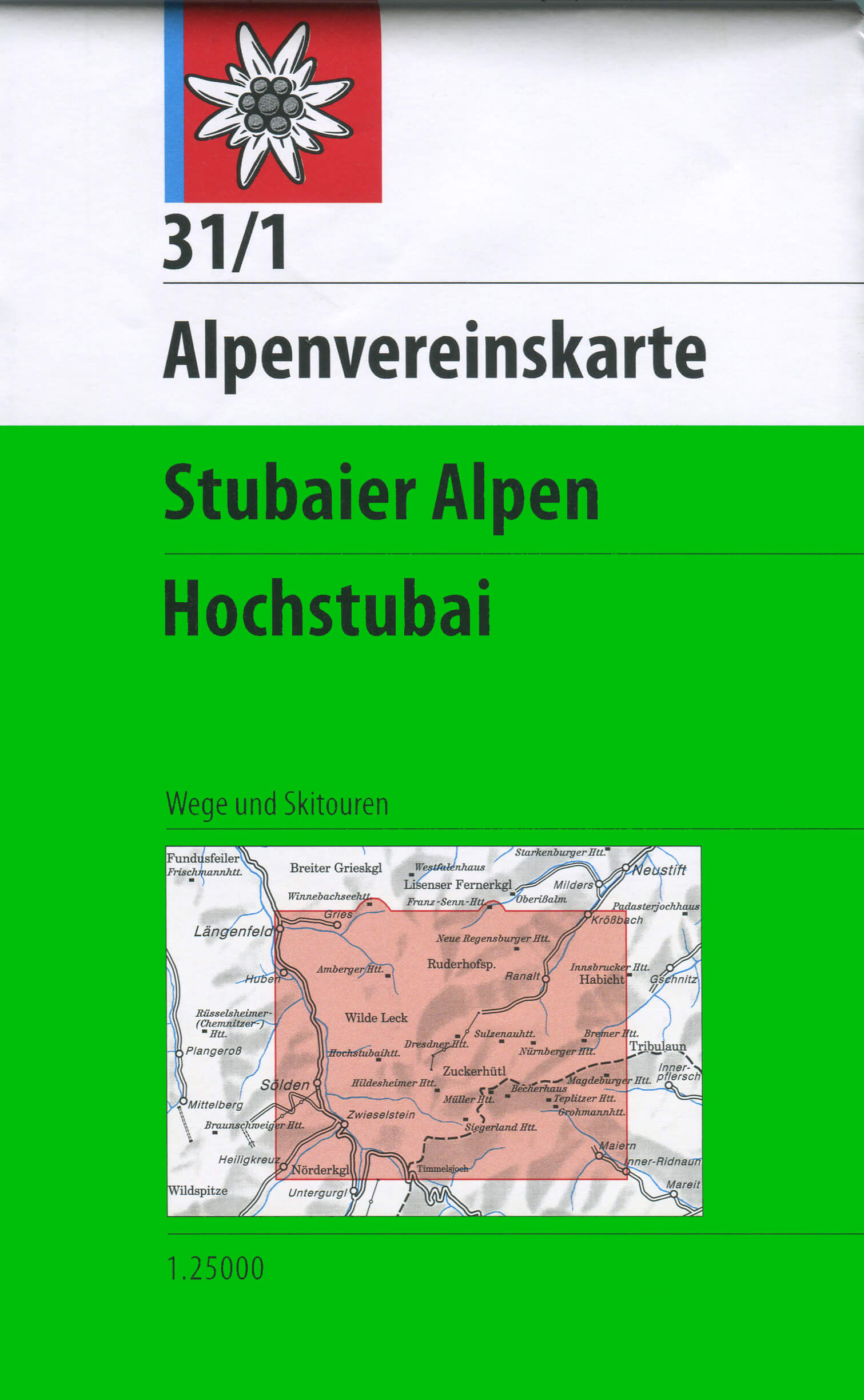 Online bestellen: Wandelkaart 31/1 Alpenvereinskarte Stubaier Alpen - Hochstubai | Alpenverein